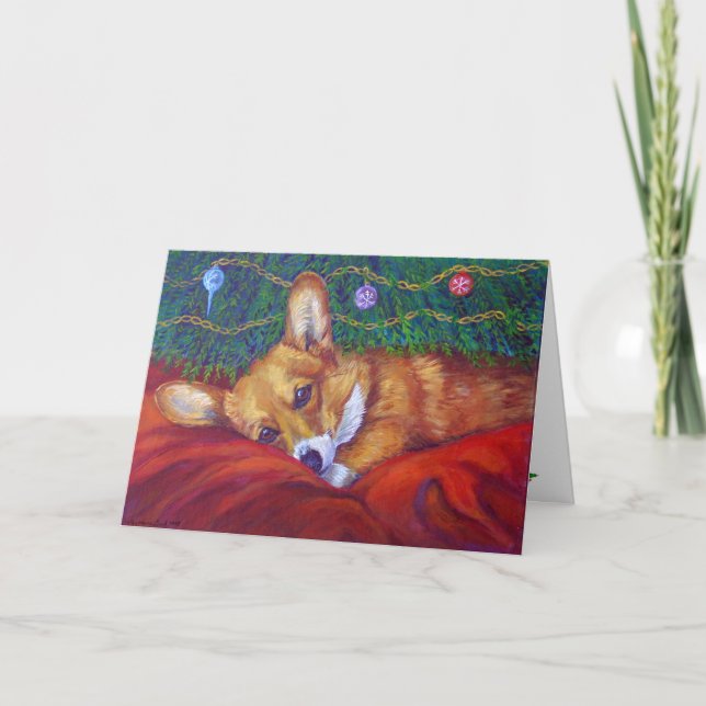 Pembroke Welsh Corgi-julkort Helgkort (Framsida)