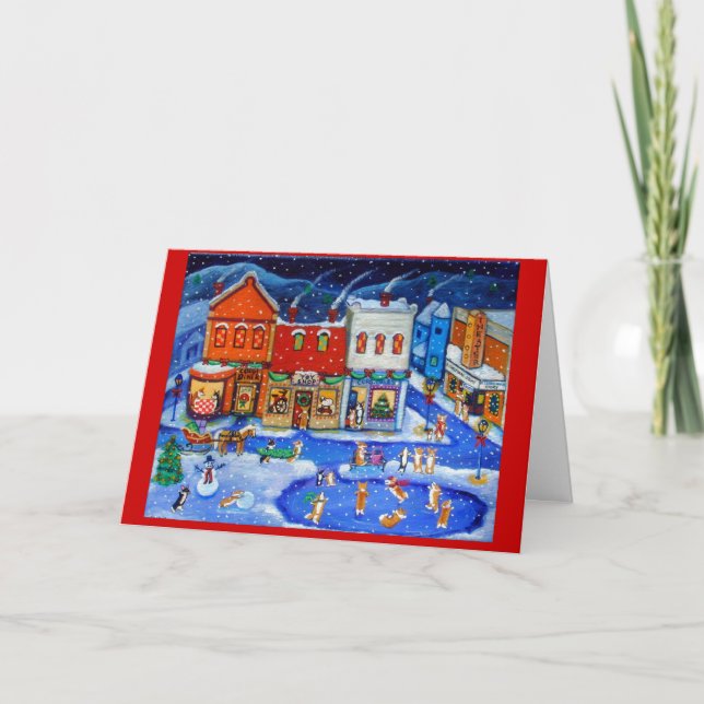 Pembroke Welsh Corgi-julkort Helgkort (Framsida)