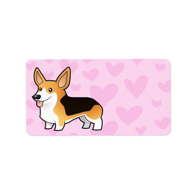 Pembroke Welsh Corgi Kärlek Adressetikett (Framsidan)