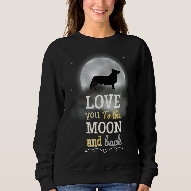 Pembroke Welsh Corgi Kärlek till Måne T Shirt (Framsida)