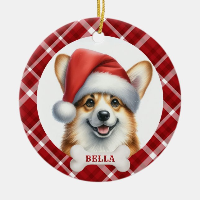 Pembroke Welsh Corgi Keramisk Cirkulär Ornament (Framsidan)