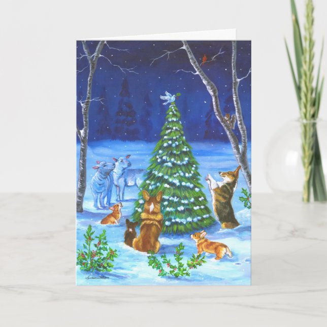 Pembroke Welsh Corgi-kort Helgkort (Framsida)