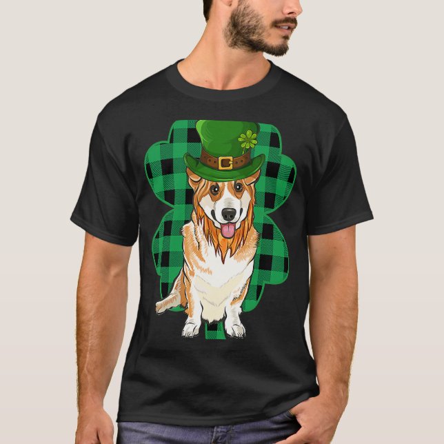 Pembroke Welsh Corgi Leprechaun St Patricks Day Lu T Shirt (Framsida)