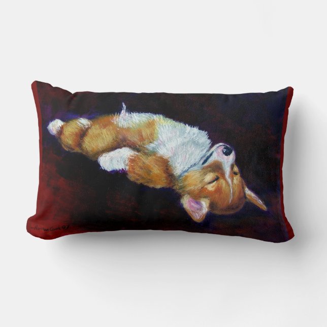 Pembroke Welsh Corgi Lumbar Pillow Lumbarkudde (Framsida)