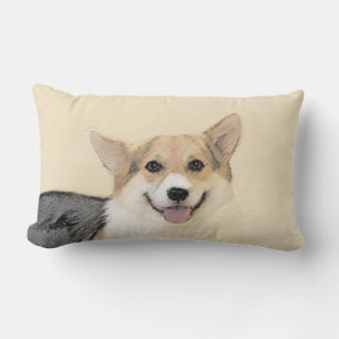 Pembroke Welsh Corgi-målning - Original hundkonst Lumbarkudde