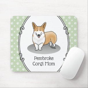 Pembroke Welsh Corgi Mamma (röd 1) Hund Cute Musmatta