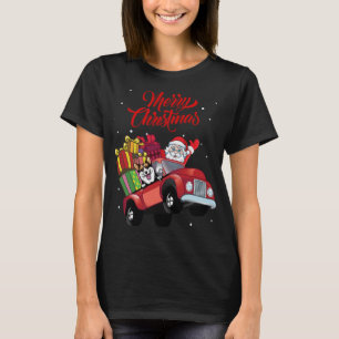 Pembroke Welsh Corgi med Jultomten i Röda Lastbil T Shirt