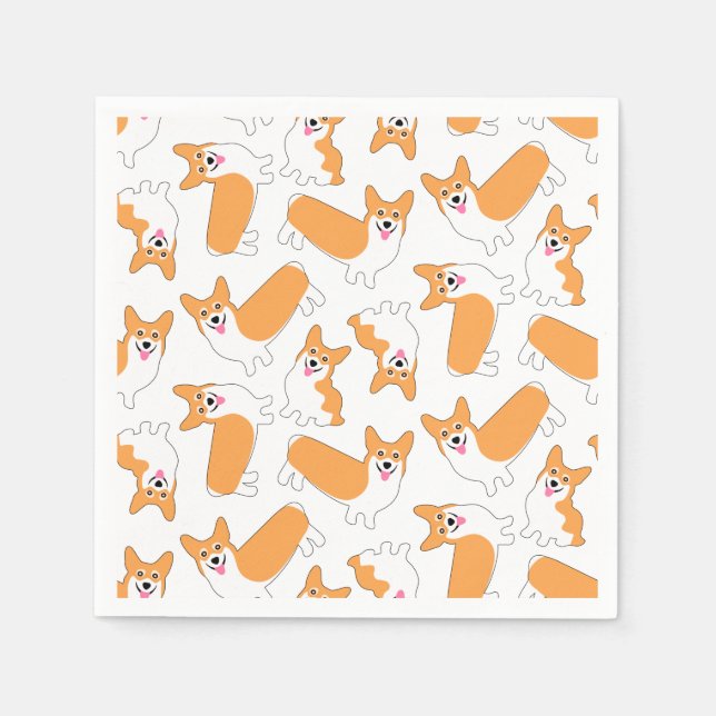 Pembroke Welsh Corgi Mönster Pappersservett (Framsidan)
