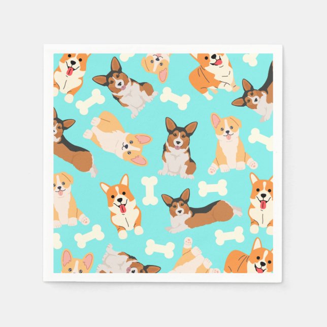 Pembroke Welsh Corgi Mönster Pappersservett (Framsidan)