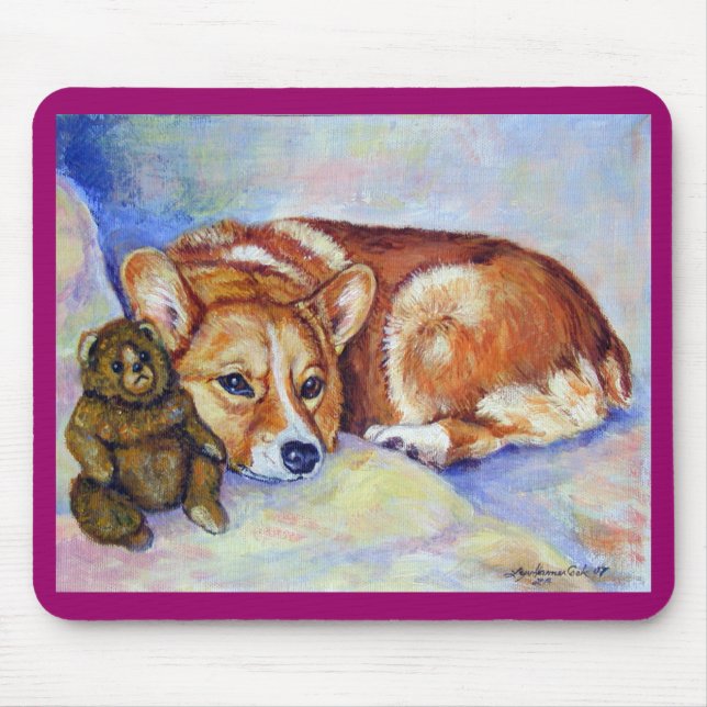 Pembroke Welsh Corgi Mousepad Musmatta (Framsidan)