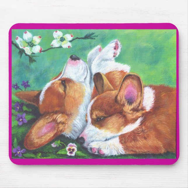 Pembroke Welsh Corgi Mousepad Musmatta (Framsidan)