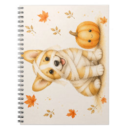 Pembroke Welsh Corgi-mumie Halloween Anteckningsbok