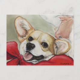 Pembroke Welsh Corgi och julvykort Helg Vykort