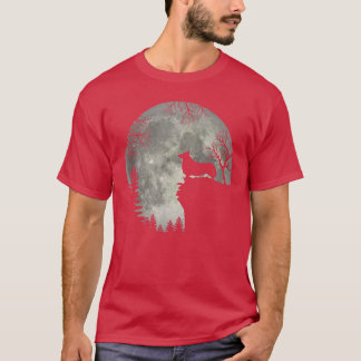 Pembroke Welsh Corgi och Måne Halloween T Shirt