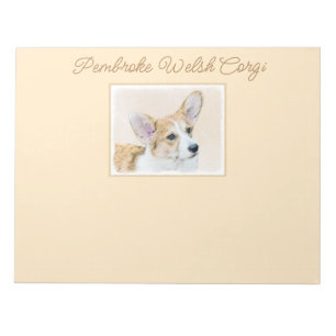 Pembroke Welsh Corgi Painting - Original Hund Art Anteckningsblock