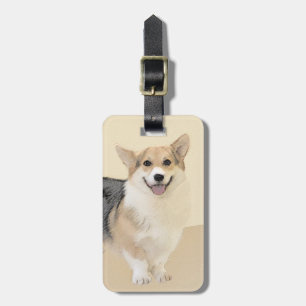 Pembroke Welsh Corgi Painting - Original Hund Art Bagagebricka