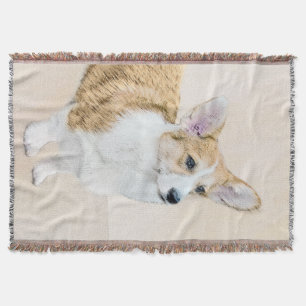 Pembroke Welsh Corgi Painting - Original Hund Art Filt