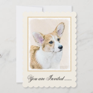 Pembroke Welsh Corgi Painting - Original Hund Art Inbjudningar