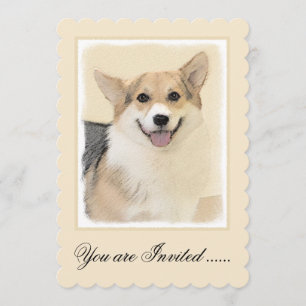 Pembroke Welsh Corgi Painting - Original Hund Art Inbjudningar
