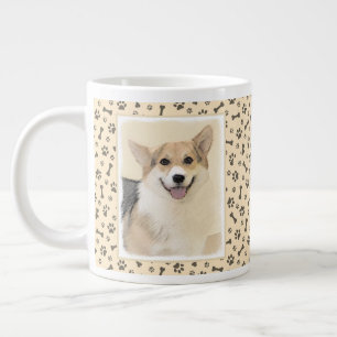 Pembroke Welsh Corgi Painting - Original Hund Art Jumbo Mugg