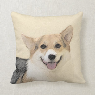 Pembroke Welsh Corgi Painting - Original Hund Art Kudde