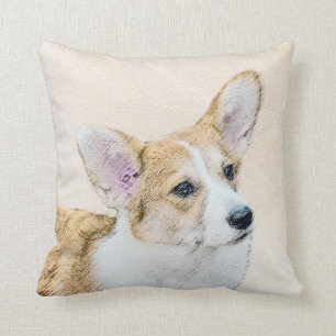 Pembroke Welsh Corgi Painting - Original Hund Art Kudde