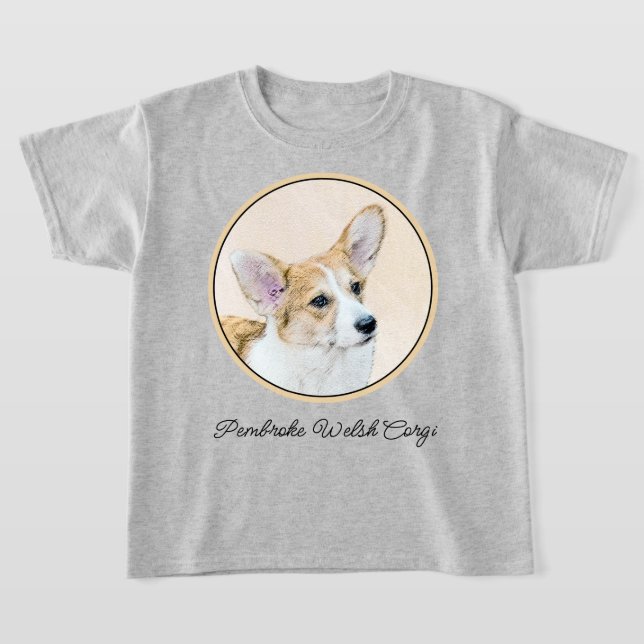 Pembroke Welsh Corgi Painting - Original Hund Art T Shirt (Laydown)