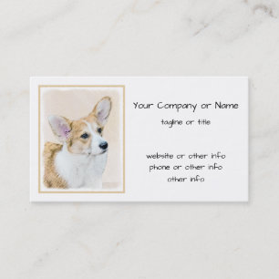 Pembroke Welsh Corgi Painting - Original Hund Art Visitkort