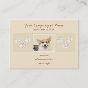 Pembroke Welsh Corgi Painting - Original Hund Art Visitkort