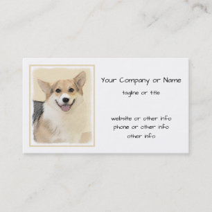 Pembroke Welsh Corgi Painting - Original Hund Art Visitkort