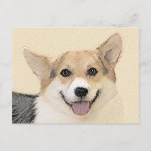 Pembroke Welsh Corgi Painting - Original Hund Art Vykort