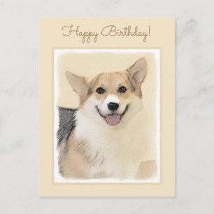 Pembroke Welsh Corgi Painting - Original Hund Art Vykort