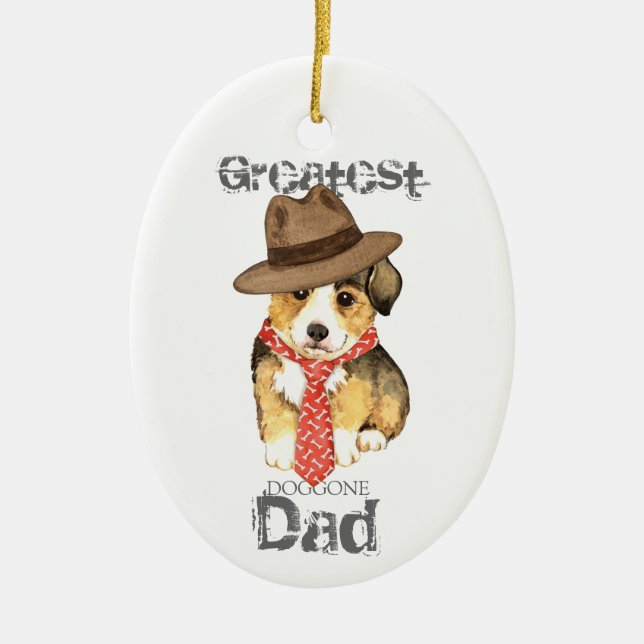 Pembroke Welsh Corgi Pappa Ceramic Ornament (Framsidan)
