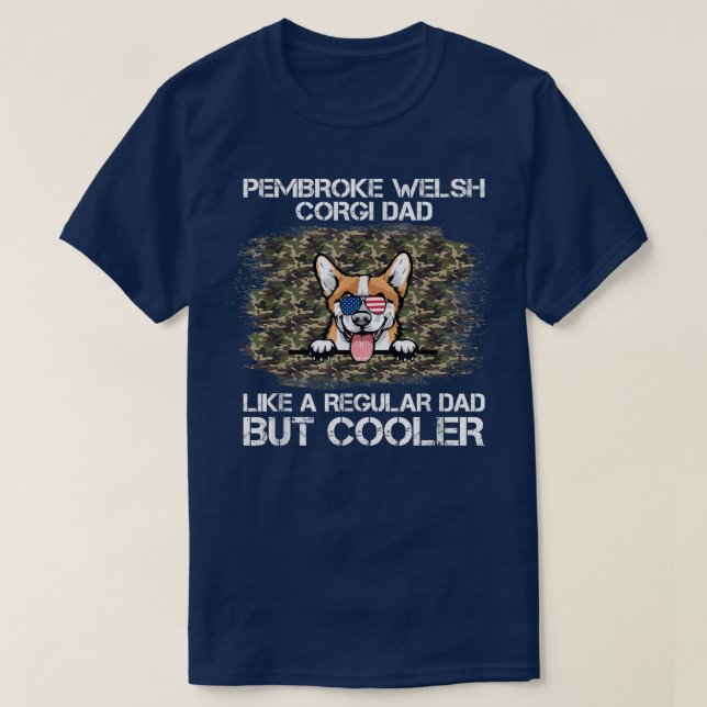 Pembroke Welsh Corgi Pappa som ett vanligt Pappa m T Shirt (Design framsida)