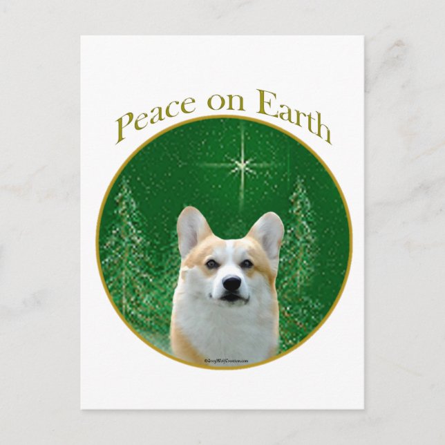 Pembroke Welsh Corgi Peace Vykort (Framsida)