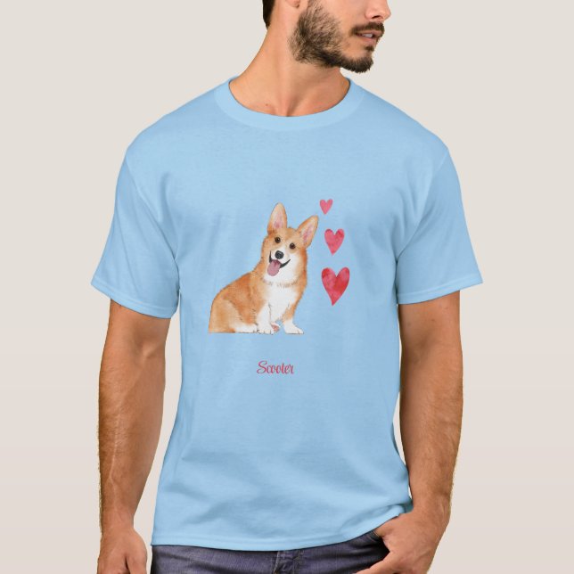 Pembroke Welsh Corgi Personlig Hund T Shirt (Framsida)