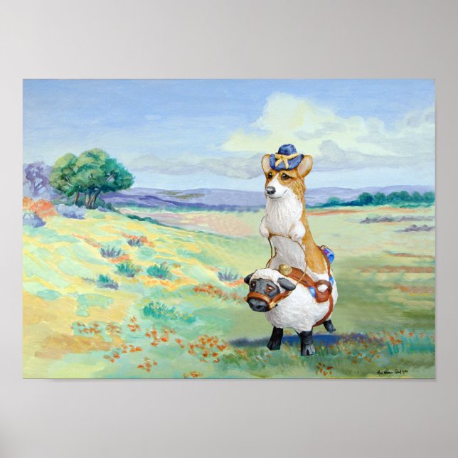 Pembroke Welsh Corgi Poster Skriv ut (Framsidan)