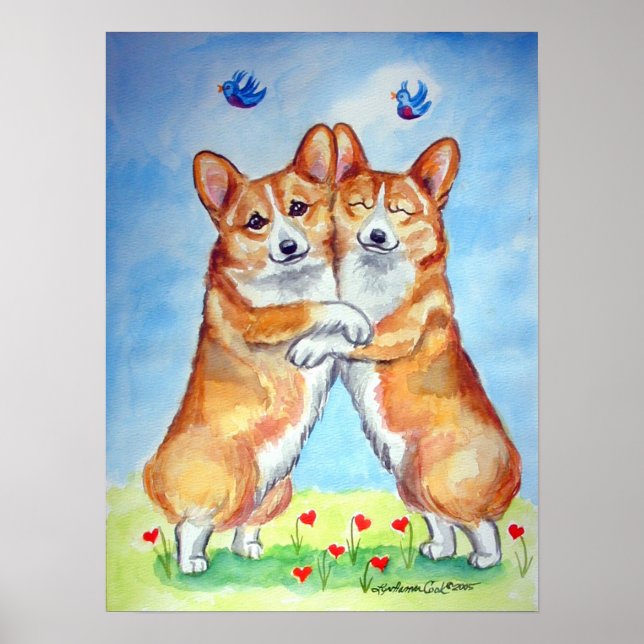 Pembroke Welsh Corgi Poster Skriv ut (Framsidan)