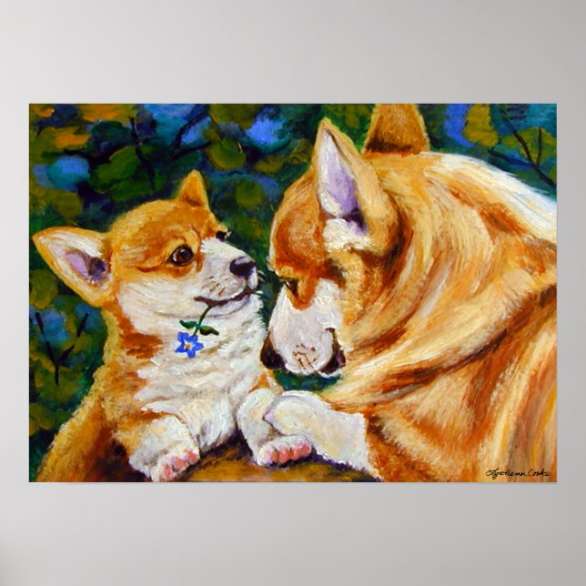 Pembroke Welsh Corgi Print Poster (Framsidan)