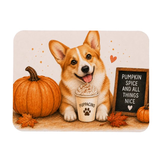 Pembroke Welsh Corgi Pumpkin Spice Magnet (Horisontell)