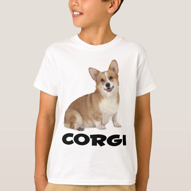 Pembroke Welsh Corgi Puppy Hund Boys Tee Shirt (Framsida)