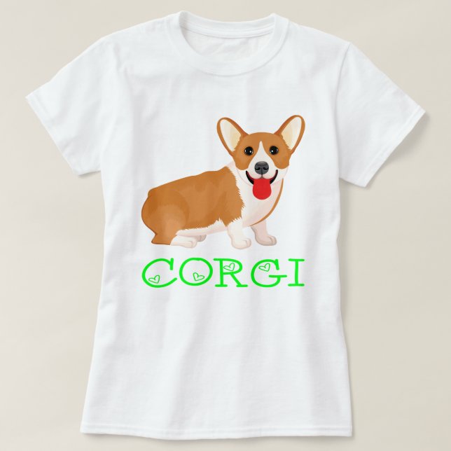 Pembroke Welsh Corgi Puppy Hund Tecknad T-shirt (Design framsida)