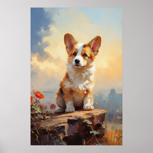 Pembroke Welsh Corgi puppy Poster (Framsidan)