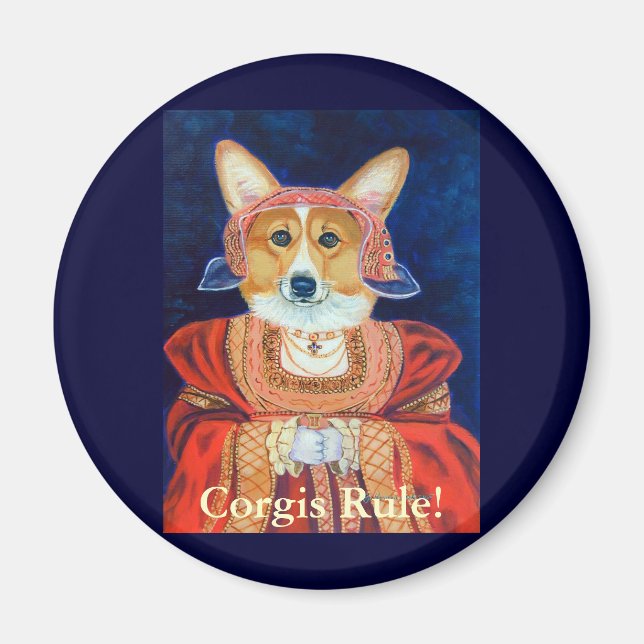 Pembroke Welsh Corgi Queen Magnets Magnet (Framsidan)