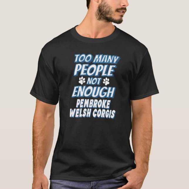 Pembroke Welsh Corgi Ras Hund  Antisocial T Shirt (Framsida)