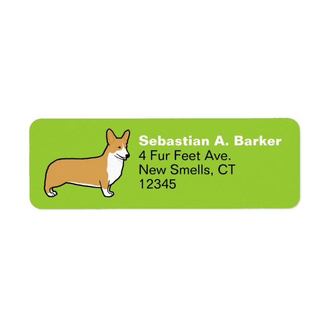 Pembroke Welsh Corgi Returetiketter Returadress Etikett (Framsidan)