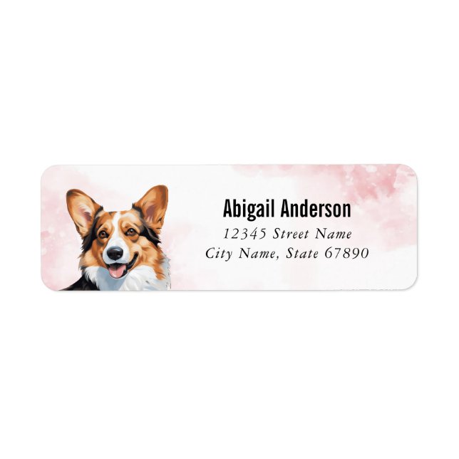 Pembroke Welsh Corgi Returetiketter Returadress Etikett (Framsidan)