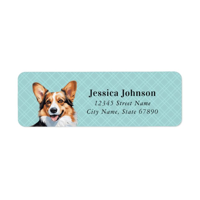 Pembroke Welsh Corgi Returetiketter Returadress Etikett (Framsidan)