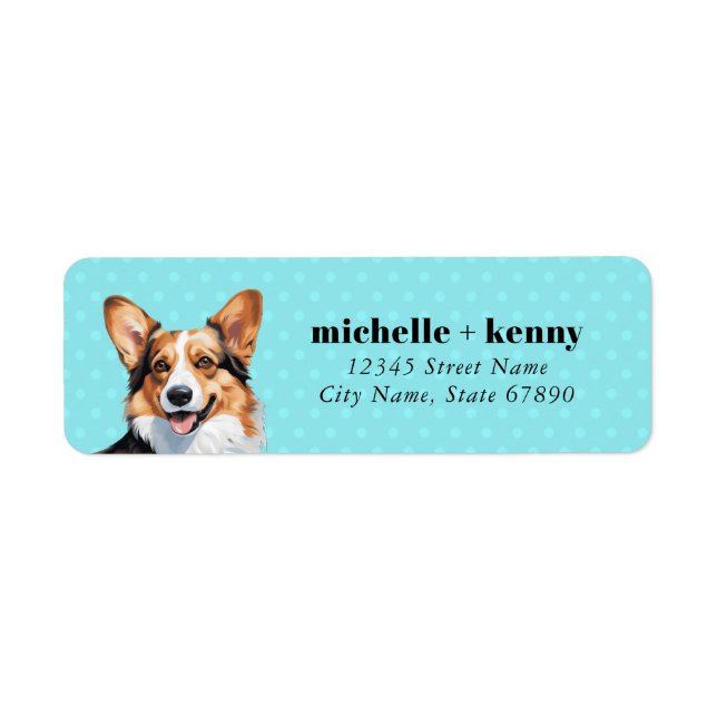Pembroke Welsh Corgi Returetiketter Returadress Etikett (Framsidan)