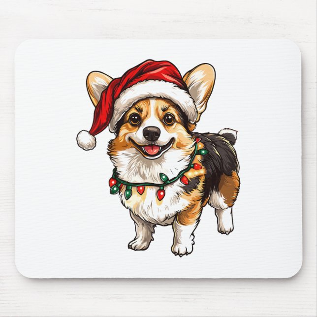 Pembroke Welsh Corgi Santa Julgran Ljus X Musmatta (Framsidan)